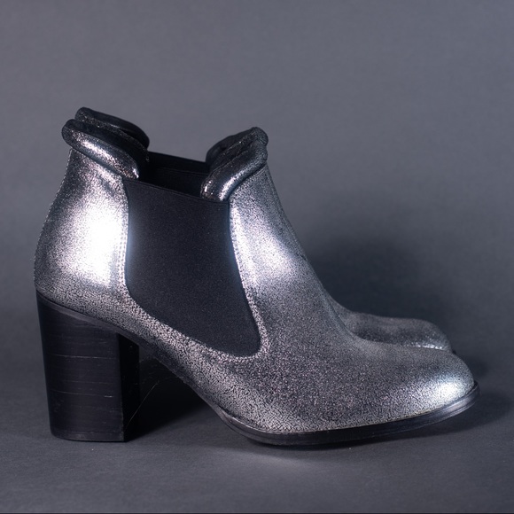 Edith Bootie by To Be Announced in Pewter Leather - Picture 2 of 3